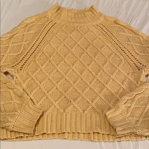 Chunky Cable Knit Cropped Sweater